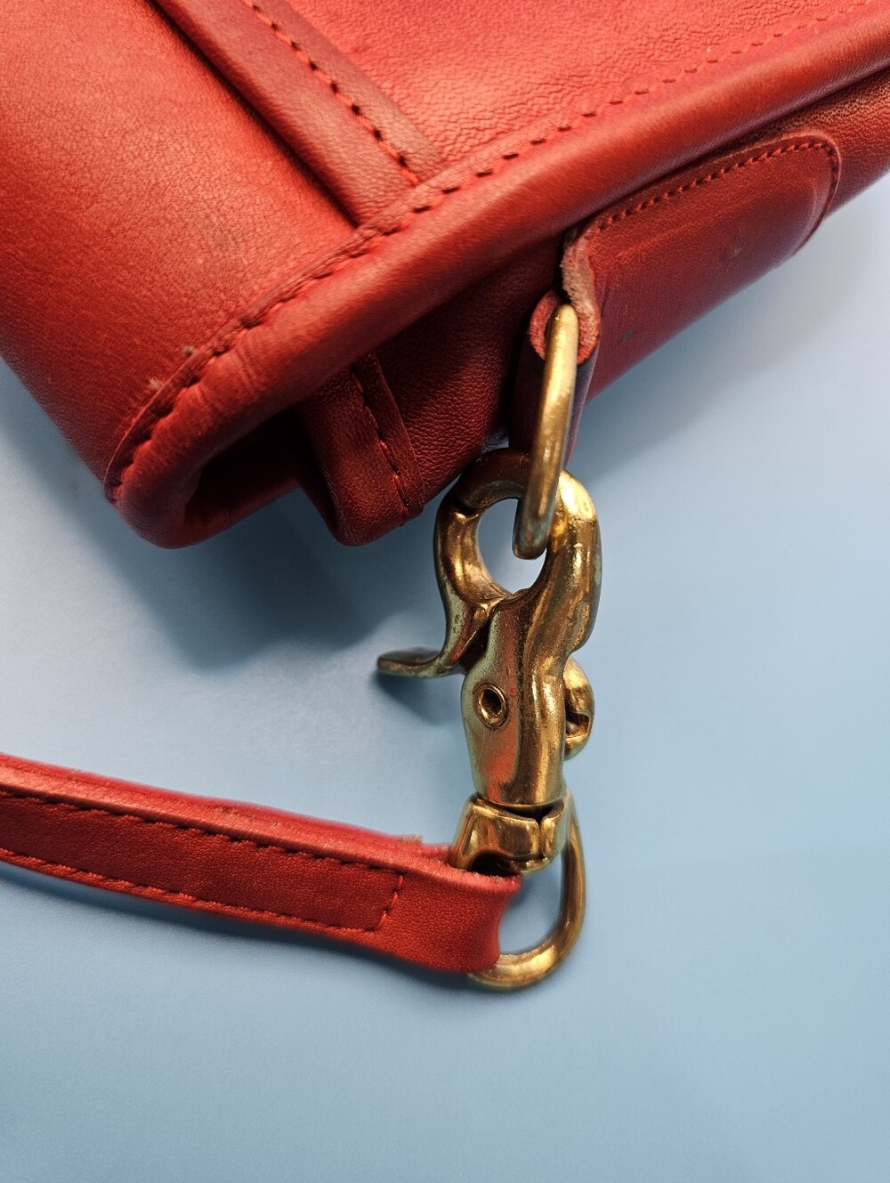 Vintage Coach Fully Convertible Clutch Vibrant Red Bag Creed 869-7751 - Picture 8 of 16